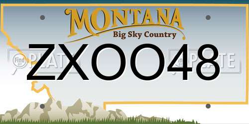 ZXOO48 Montana License Plate