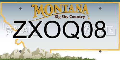 ZXOQ08 Montana License Plate