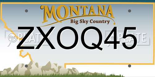ZXOQ45 Montana License Plate
