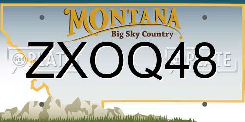 ZXOQ48 Montana License Plate