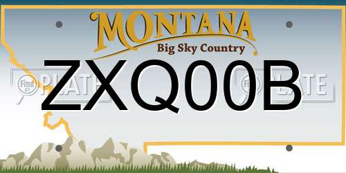 ZXQ00B Montana License Plate
