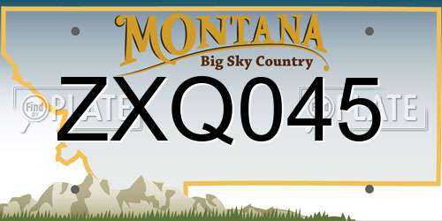 ZXQ045 Montana License Plate