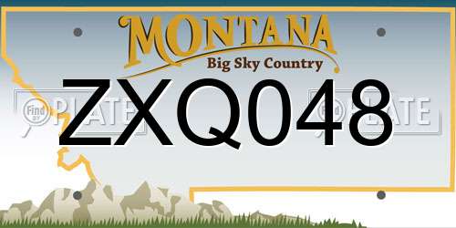 ZXQ048 Montana License Plate