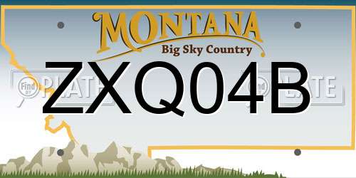 ZXQ04B Montana License Plate