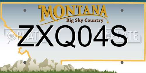 ZXQ04S Montana License Plate