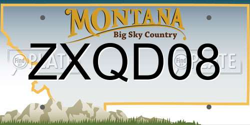 ZXQD08 Montana License Plate