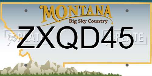 ZXQD45 Montana License Plate