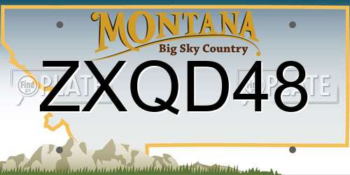 ZXQD48 Montana License Plate