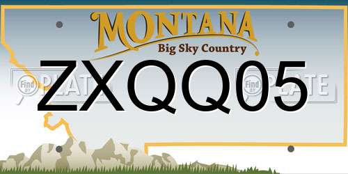 ZXQQ05 Montana License Plate