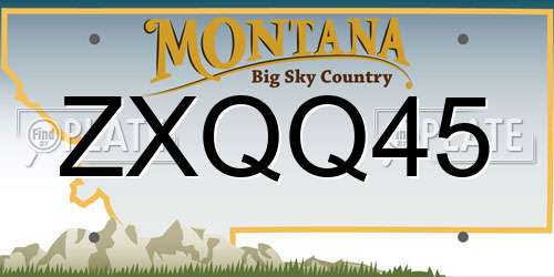 ZXQQ45 Montana License Plate