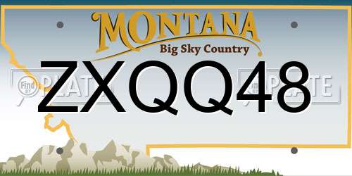 ZXQQ48 Montana License Plate