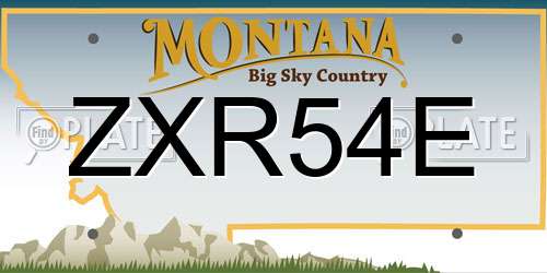 ZXR54E Montana License Plate