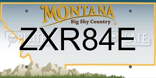 ZXR84E Montana License Plate