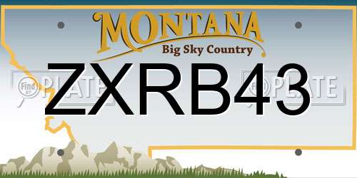 ZXRB43 Montana License Plate