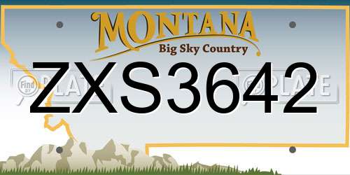 ZXS3642 Montana License Plate