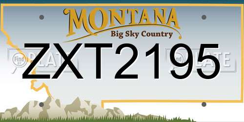 ZXT2195 Montana License Plate