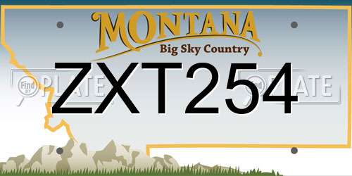 ZXT254 Montana License Plate