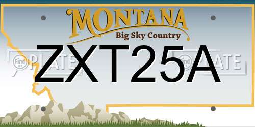 ZXT25A Montana License Plate