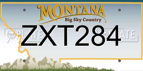 ZXT284 Montana License Plate
