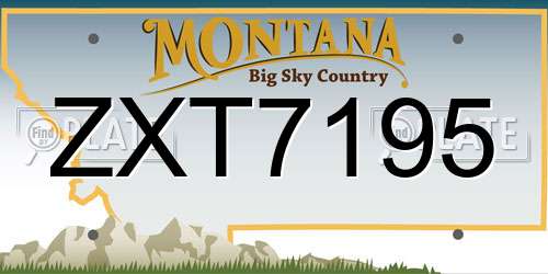 ZXT7195 Montana License Plate