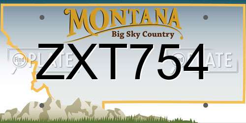 ZXT754 Montana License Plate