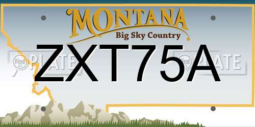 ZXT75A Montana License Plate