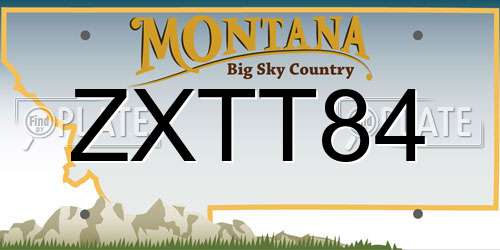 ZXTT84 Montana License Plate