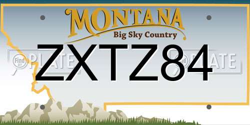 ZXTZ84 Montana License Plate