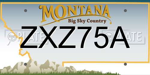 ZXZ75A Montana License Plate
