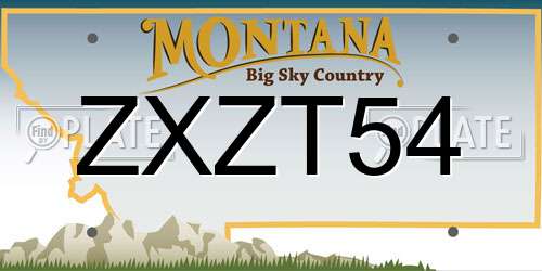 ZXZT54 Montana License Plate