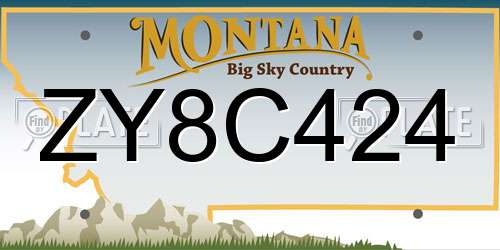 ZY8C424 Montana License Plate