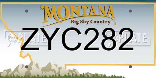 ZYC282 Montana License Plate