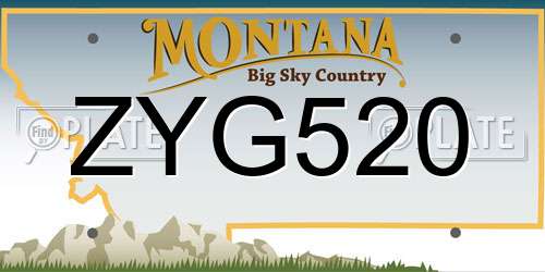 ZYG520 Montana License Plate