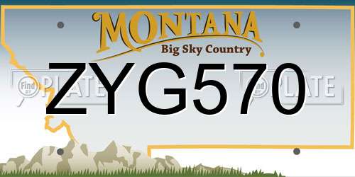ZYG570 Montana License Plate