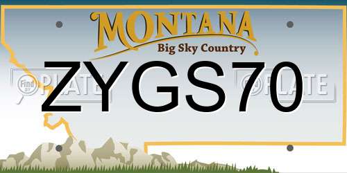 ZYGS70 Montana License Plate