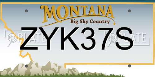 ZYK37S Montana License Plate