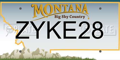ZYKE28 Montana License Plate