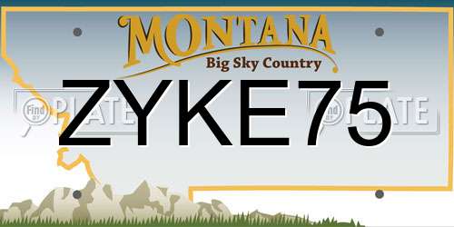 ZYKE75 Montana License Plate