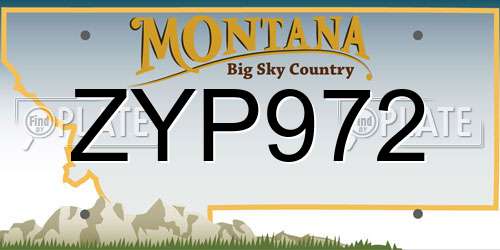 ZYP972 Montana License Plate