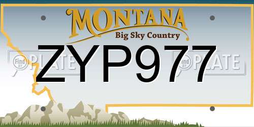 ZYP977 Montana License Plate