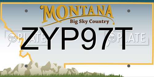 ZYP97T Montana License Plate