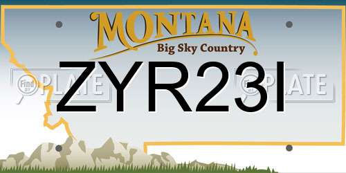 ZYR23I Montana License Plate