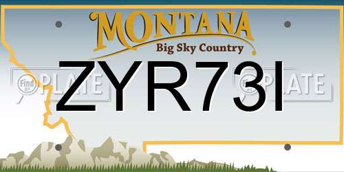 ZYR73I Montana License Plate