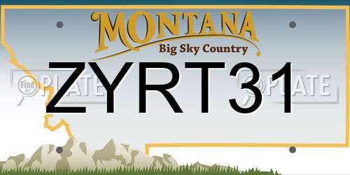 ZYRT31 Montana License Plate
