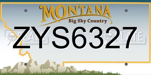 ZYS6327 Montana License Plate