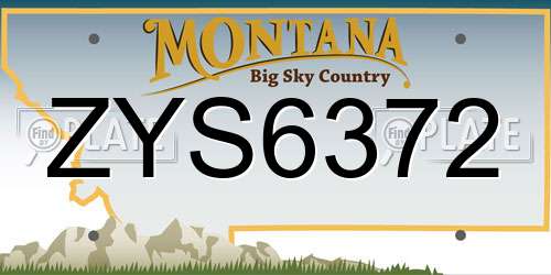 ZYS6372 Montana License Plate