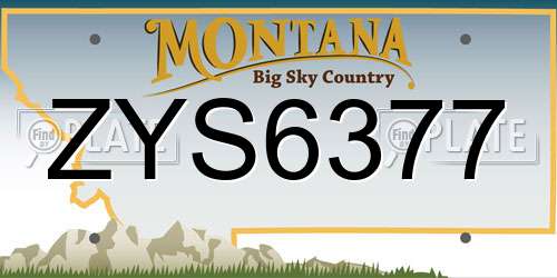 ZYS6377 Montana License Plate
