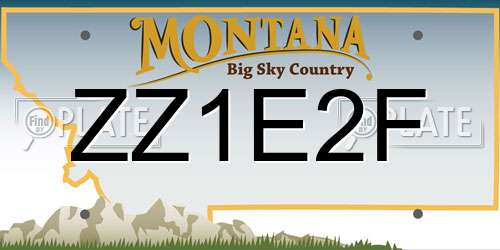 ZZ1E2F Montana License Plate