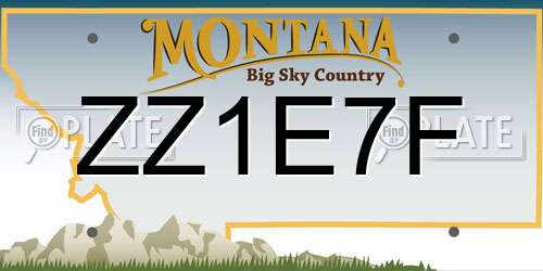 ZZ1E7F Montana License Plate