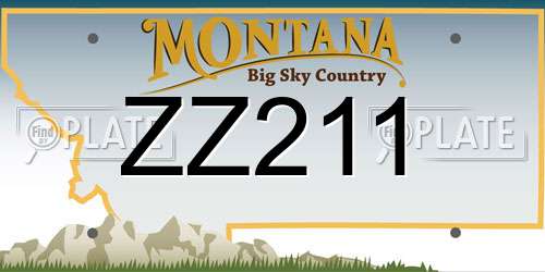 ZZ211 Montana License Plate